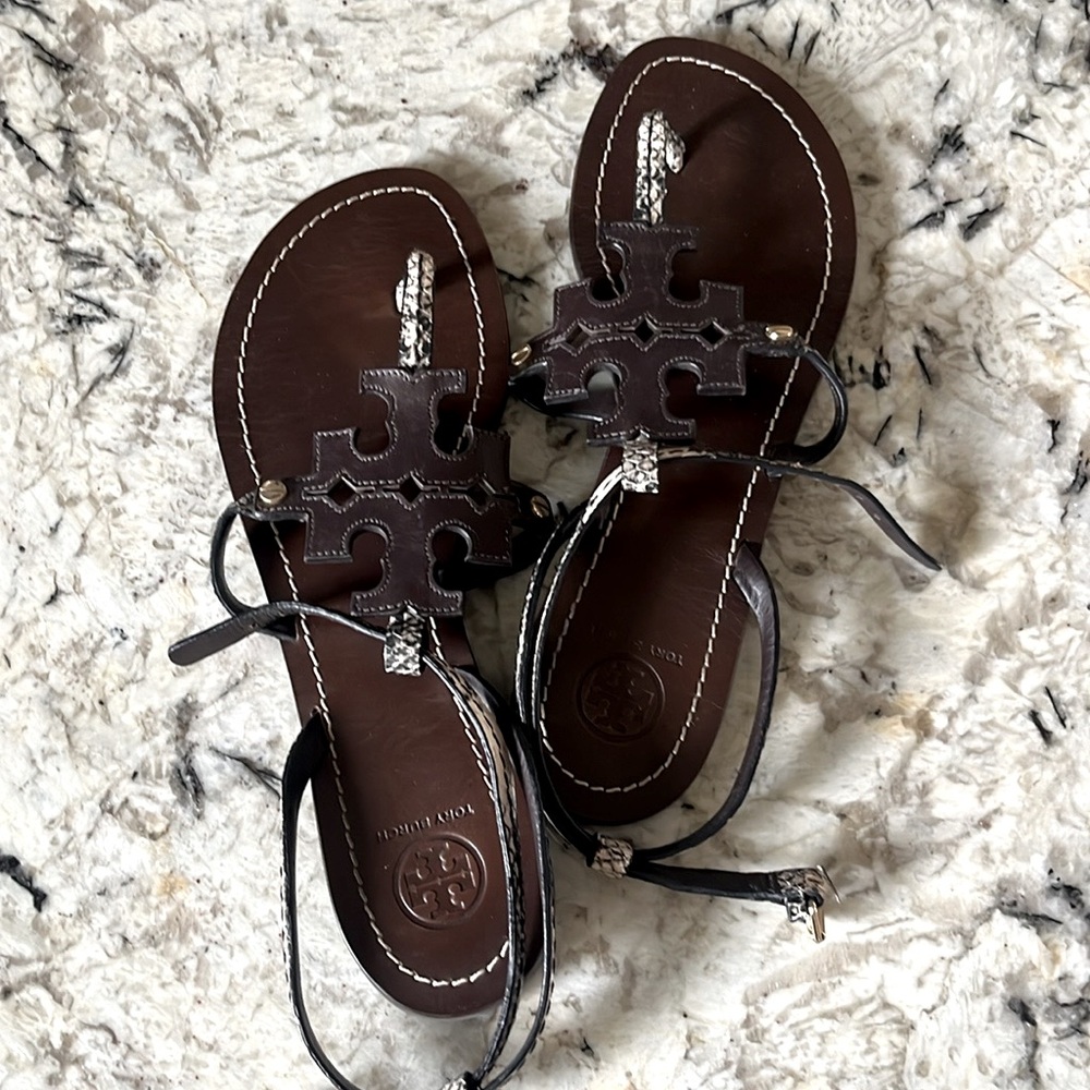 Tory Burch Chandler Flat Sandals, Sz 9